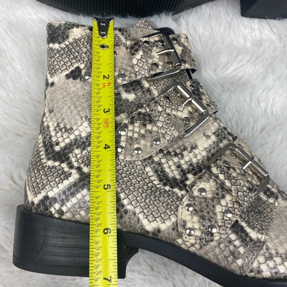 NEW STEVEN NEW YORK Harmon Triple Buckle Animal snake Print Boot booties 8.5 - Picture 9 of 15